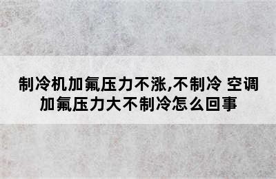 制冷机加氟压力不涨,不制冷 空调加氟压力大不制冷怎么回事